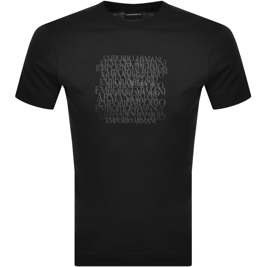 Alternative Image for ProductEmporio Armani Crew Neck Logo T Shirt Black1